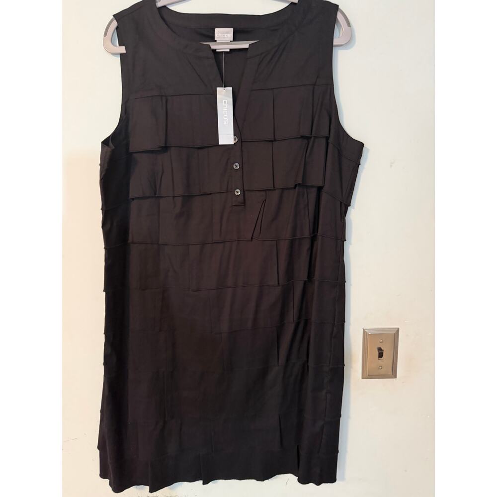 Chico's Multi-tier Shift Black Dress NWT 3 (16)